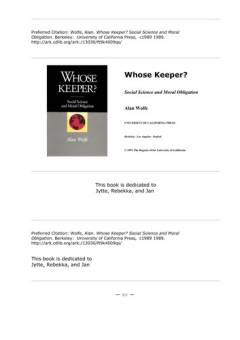 Whose keeper? : social science and moral obligation