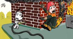 Ib. 8 : Ib slukker brandmanden