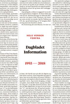 Hele verden forfra - Dagbladet Information 1993-2018