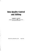 Data quality control and editing