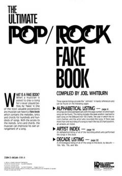 The ultimate pop/rock fake book : 600 songs for piano, vocal, guitar, electronic keyboards & all "C" instruments, 1955 to 2000